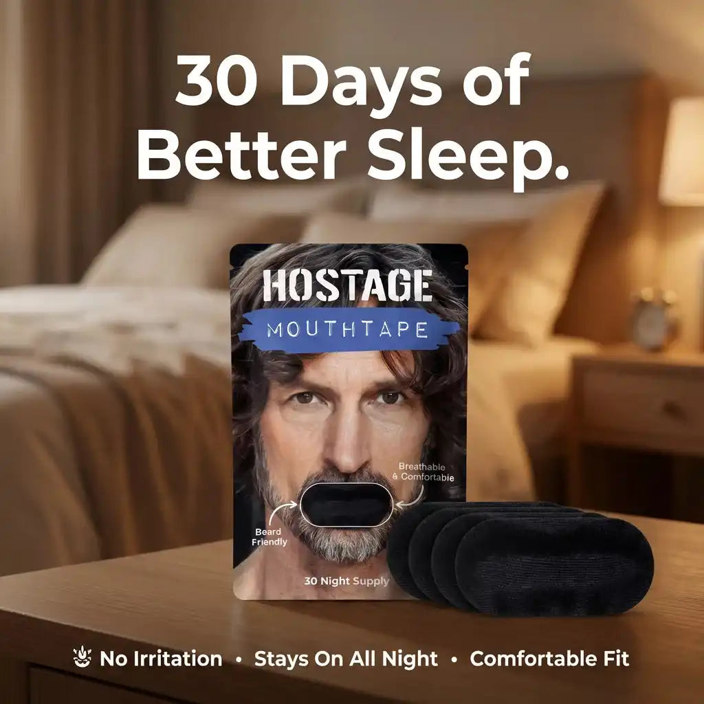Hostage Mouth Tape + Nose Strip Bundle 6 Months Each (Meta 50% Off)