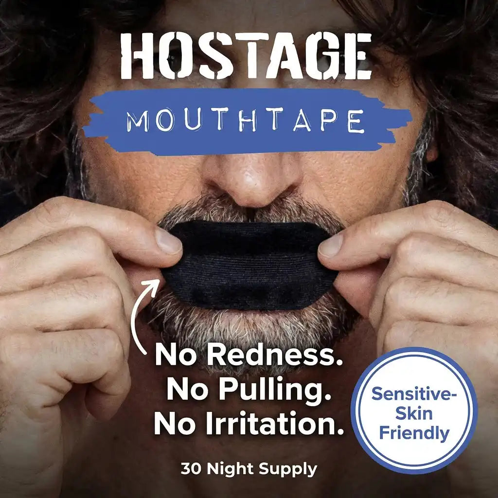 Hostage Mouth Tape + Nose Strip Bundle 6 Months Each (Meta 50% Off)