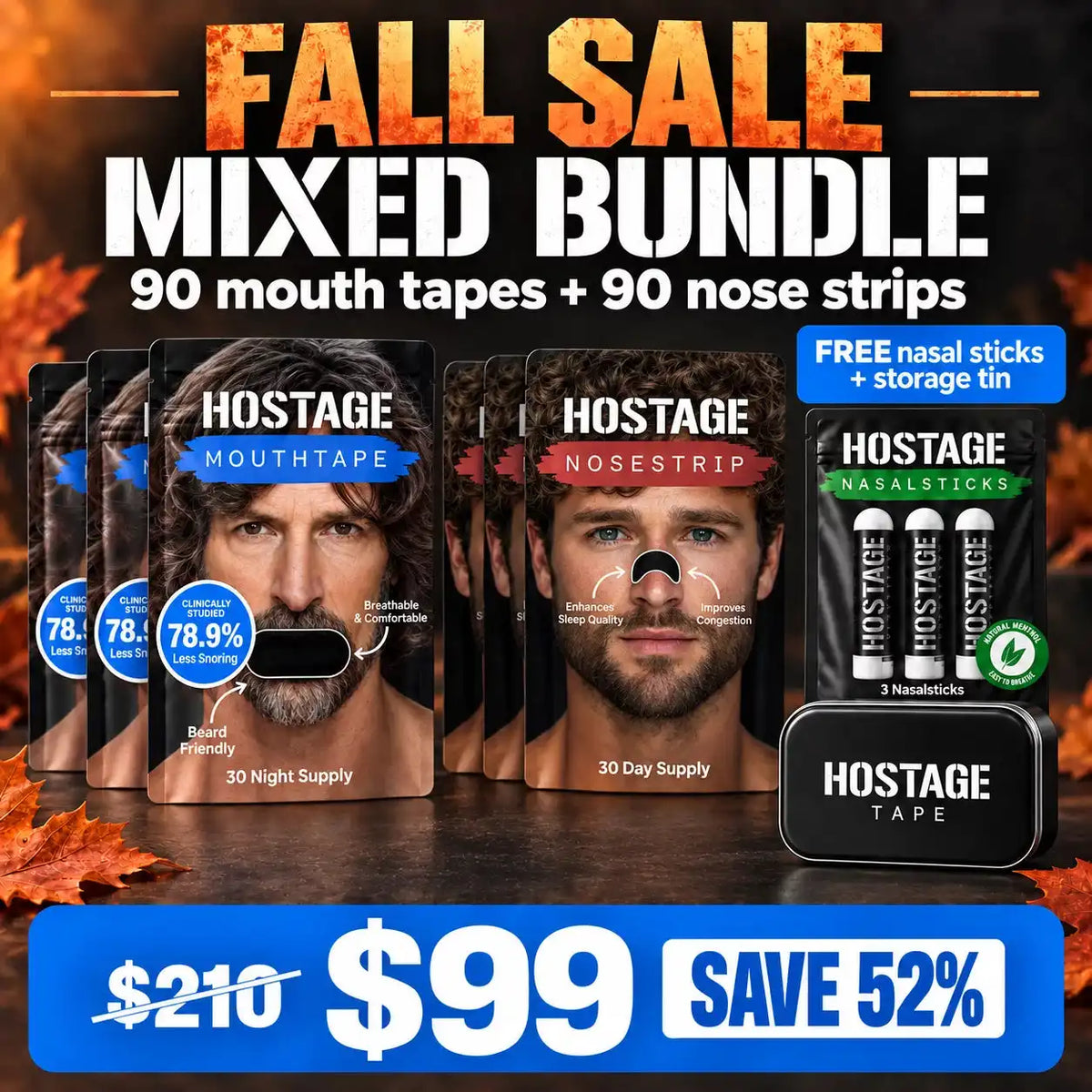 Mouth Tape + Nose Strip Bundle Main image