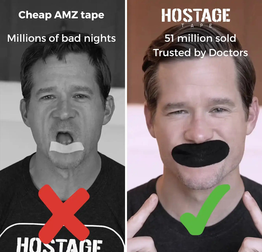 Hostage Mouth Tape + Nose Strip Bundle 6 Months Each (Meta 50% Off)
