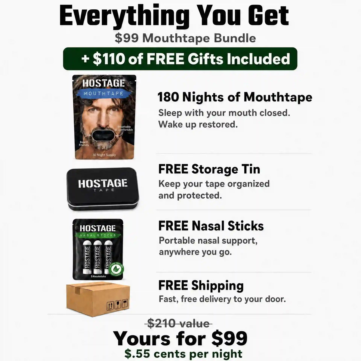 Labor Day Mouth Tape Bundle + Nasal Sticks + Tin