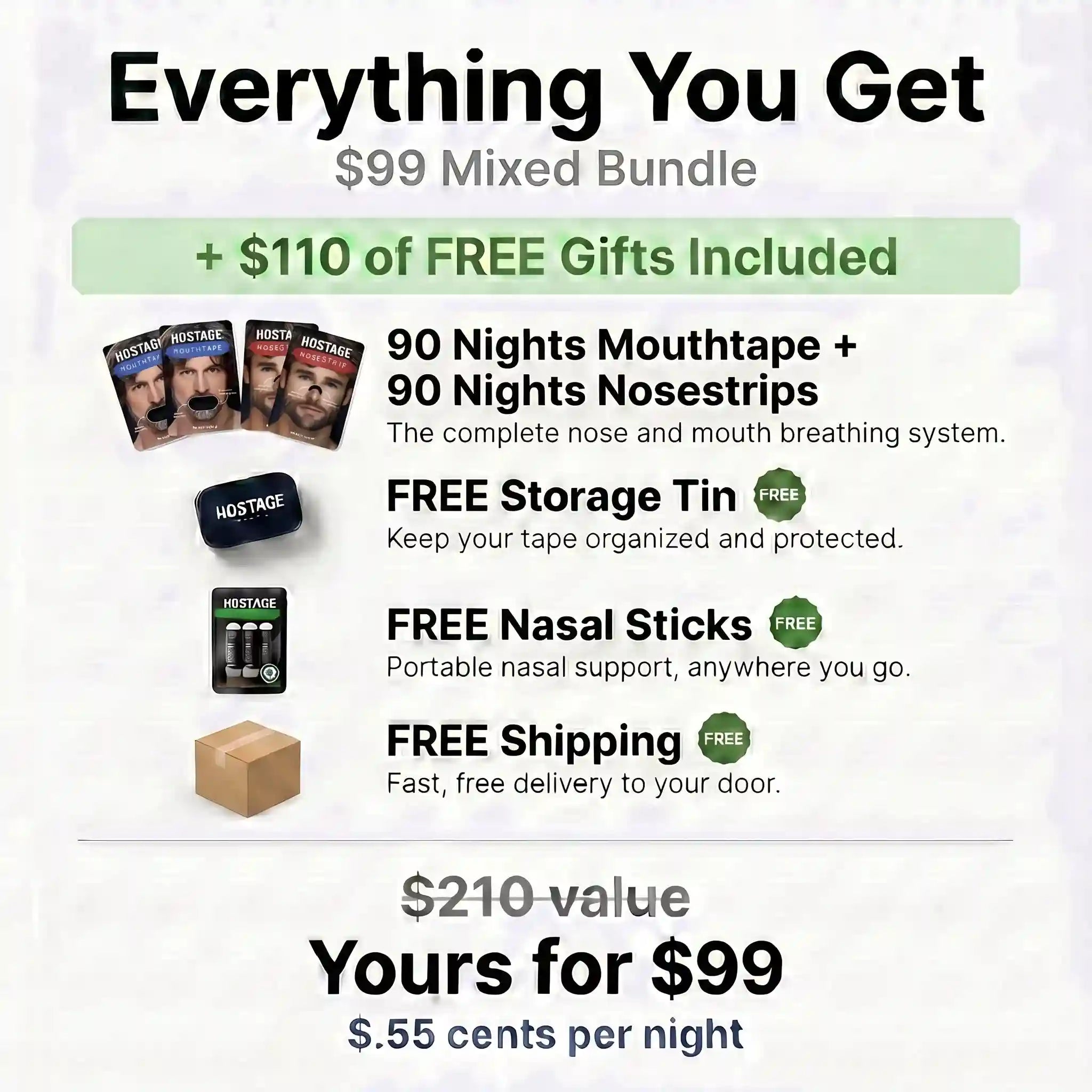 Mouth Tape + Nose Strip Bundle Secondary image